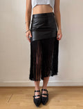 Leather Skirt with Tassels