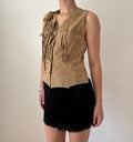 Suede Flower Detail Vest