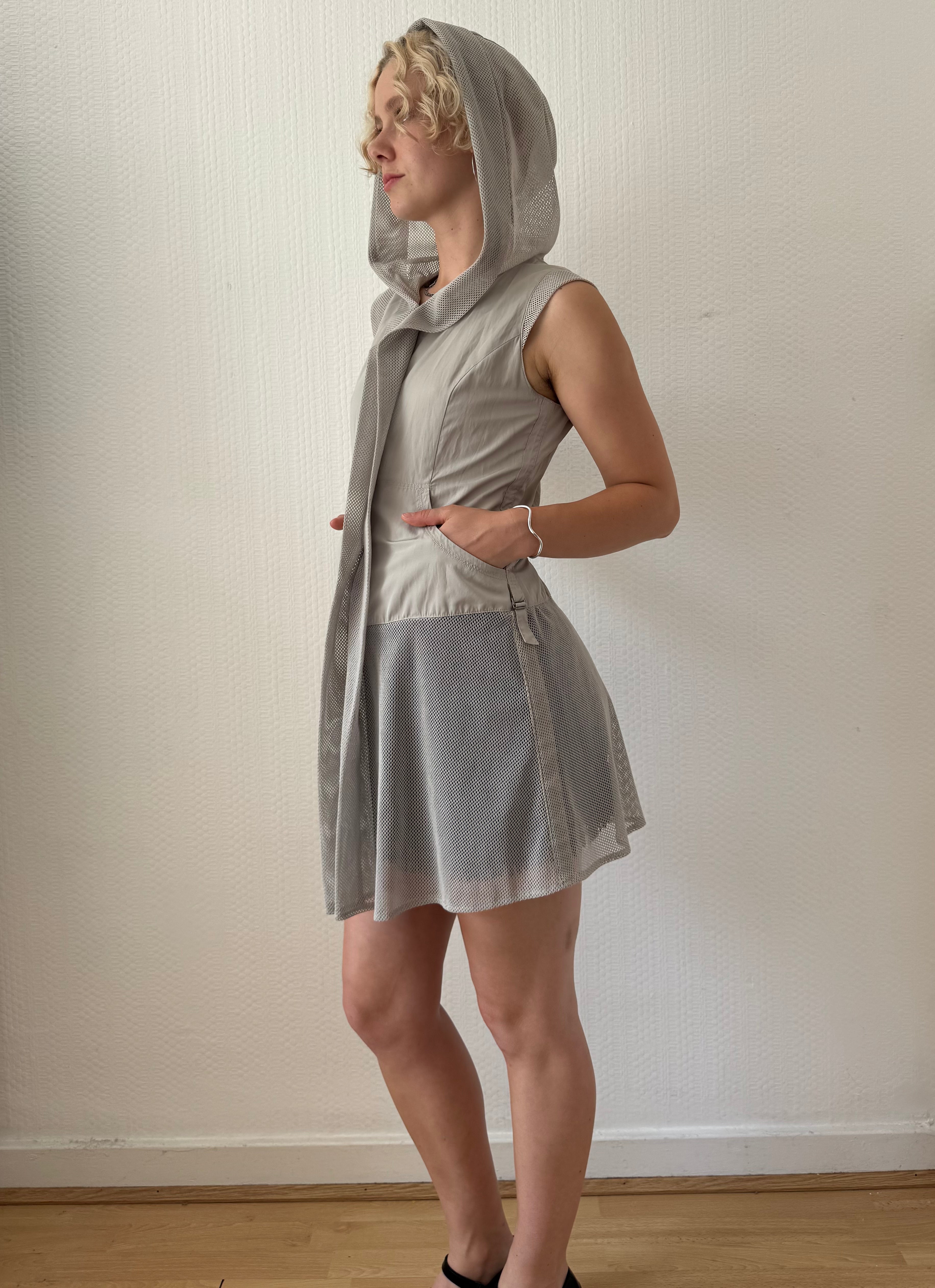 Mesh & Nylon Hooded Jacket