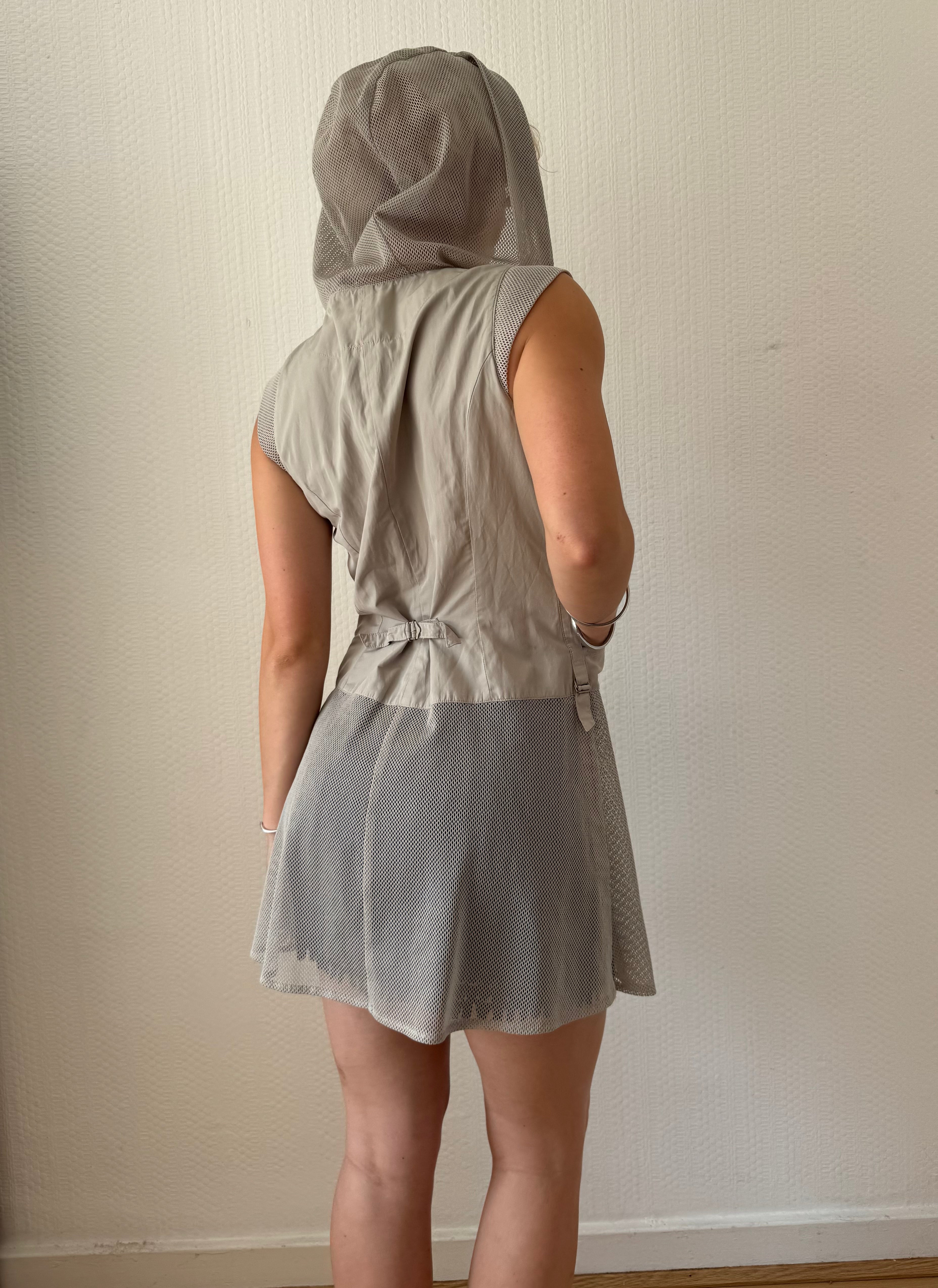 Mesh & Nylon Hooded Jacket